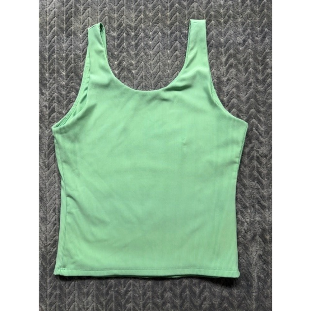 Freely Womens Ribbed Scoop Neck Tank Top Mint Green Size Medium Shelf Bra 0489